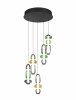 Lampa wisząca LED wielopunktowa nowoczesna szklane klosze kolorowe designerska ściemnialna MINERVA 334330517 Trio 